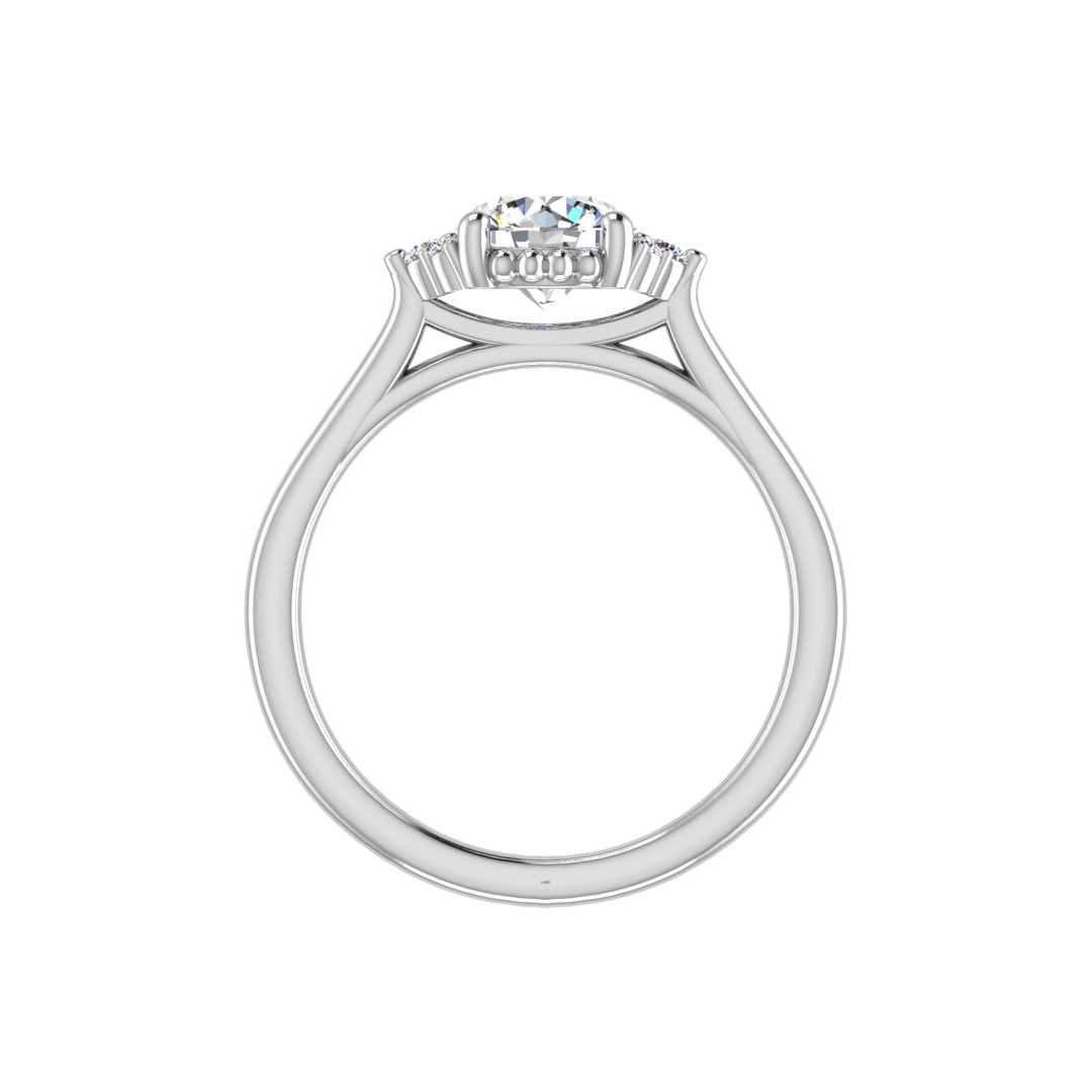 Ruby Half halo bubble Engagement Ring